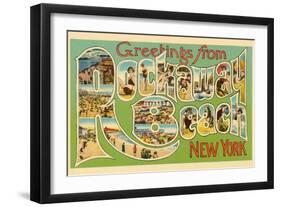 Greetings from Rockaway Beach, New York-null-Framed Art Print