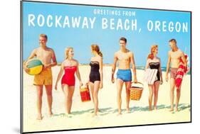 Greetings from Rockaway Beach, Oregon-null-Mounted Art Print