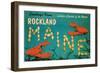 Greetings from Rockland, Maine-null-Framed Art Print