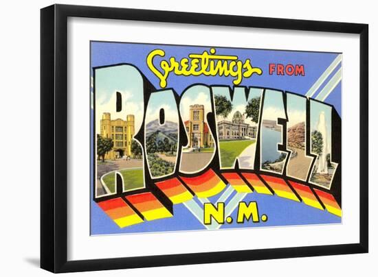 Greetings from Roswell, New Mexico-null-Framed Art Print