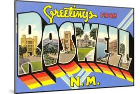 Greetings from Roswell, New Mexico-null-Mounted Art Print