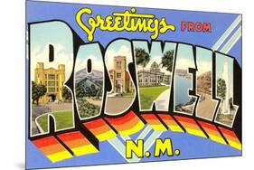 Greetings from Roswell, New Mexico-null-Mounted Premium Giclee Print