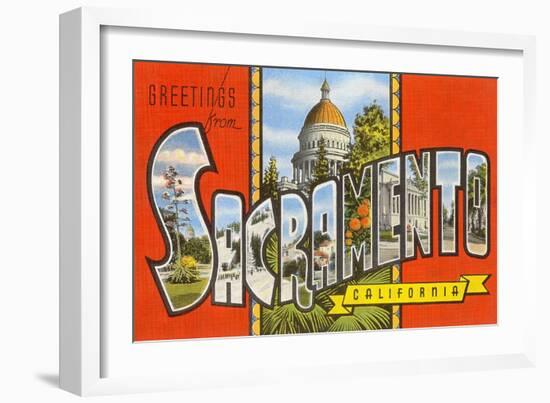 Greetings from Sacramento, California-null-Framed Art Print