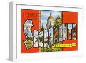 Greetings from Sacramento, California-null-Framed Art Print