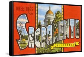 Greetings from Sacramento, California-null-Framed Stretched Canvas