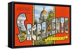 Greetings from Sacramento, California-null-Framed Stretched Canvas