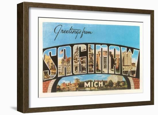 Greetings from Saginaw, Michigan-null-Framed Art Print