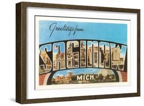 Greetings from Saginaw, Michigan-null-Framed Art Print