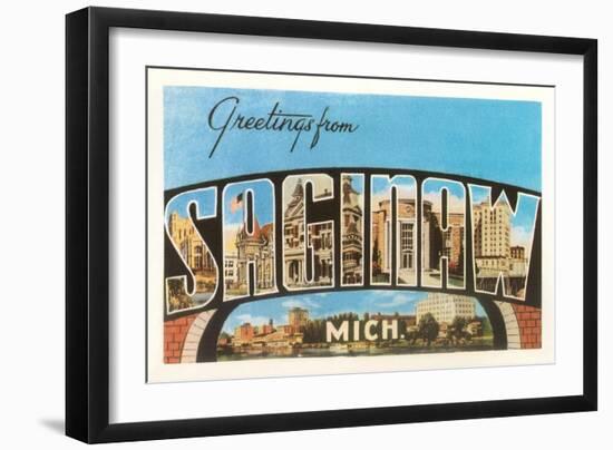 Greetings from Saginaw, Michigan-null-Framed Art Print