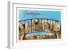 Greetings from Saginaw, Michigan-null-Framed Art Print