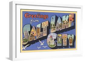 Greetings from Salt Lake City, Utah-null-Framed Art Print