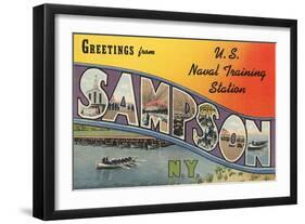 Greetings from Sampson, New York-null-Framed Art Print