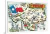 Greetings from San Angelo, Texas, the Lone Star State, Map-null-Framed Art Print