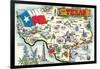 Greetings from San Angelo, Texas, the Lone Star State, Map-null-Framed Art Print