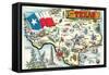 Greetings from San Angelo, Texas, the Lone Star State, Map-null-Framed Stretched Canvas