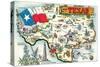 Greetings from San Angelo, Texas, the Lone Star State, Map-null-Stretched Canvas