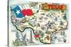 Greetings from San Angelo, Texas, the Lone Star State, Map-null-Stretched Canvas