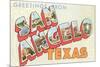 Greetings from San Angelo, Texas-null-Mounted Art Print