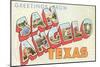 Greetings from San Angelo, Texas-null-Mounted Art Print