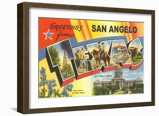 Greetings from San Angelo, Texas-null-Framed Art Print