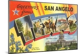 Greetings from San Angelo, Texas-null-Mounted Art Print