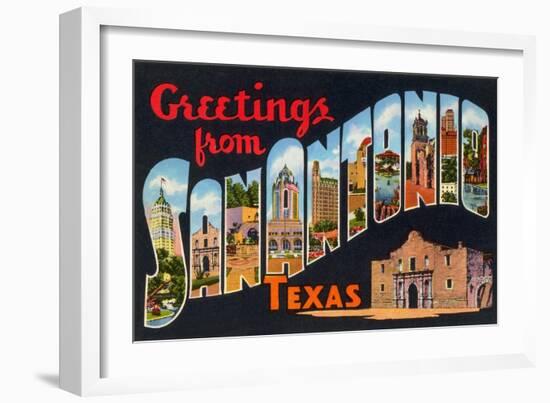 Greetings from San Antonio, Texas-null-Framed Art Print