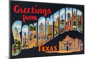 Greetings from San Antonio, Texas-null-Mounted Art Print