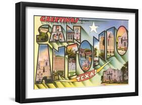 Greetings from San Antonio, Texas-null-Framed Art Print