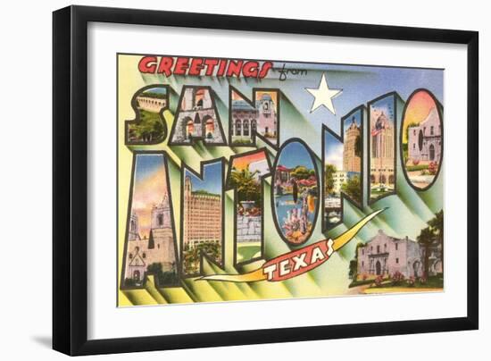 Greetings from San Antonio, Texas-null-Framed Art Print