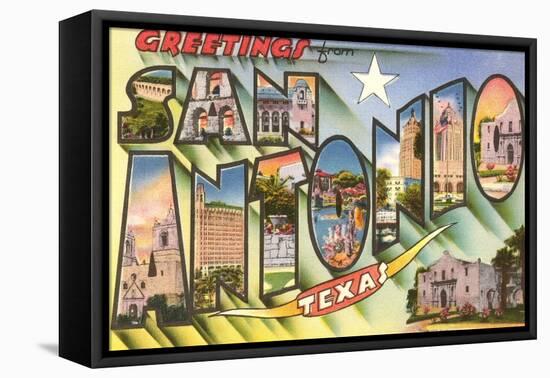 Greetings from San Antonio, Texas-null-Framed Stretched Canvas