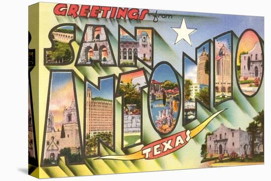 Greetings from San Antonio, Texas-null-Stretched Canvas