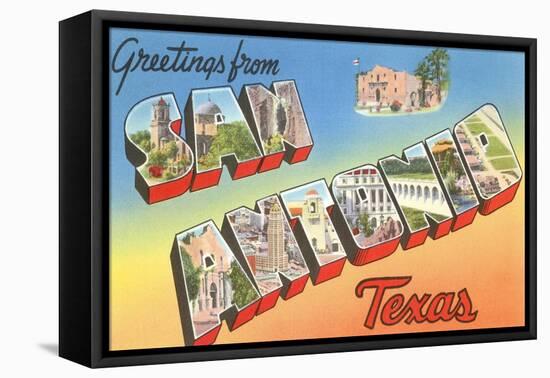 Greetings from San Antonio, Texas-null-Framed Stretched Canvas