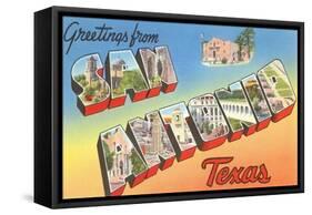 Greetings from San Antonio, Texas-null-Framed Stretched Canvas