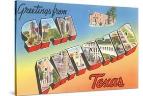 Greetings from San Antonio, Texas-null-Stretched Canvas