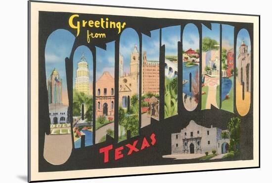 Greetings from San Antonio, Texas-null-Mounted Art Print