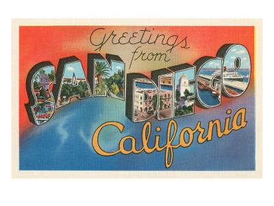 &lsquo;Greetings from San Diego, California&rsquo; Prints | AllPosters.com