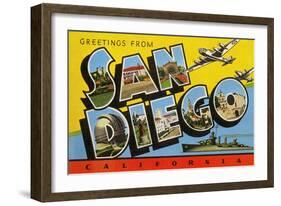 Greetings from San Diego, California-null-Framed Art Print