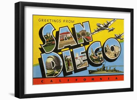 Greetings from San Diego, California-null-Framed Art Print