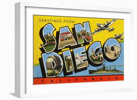 Greetings from San Diego, California-null-Framed Art Print