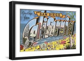 Greetings from San Diego, California-null-Framed Art Print