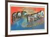 Greetings from San Diego, California-null-Framed Premium Giclee Print