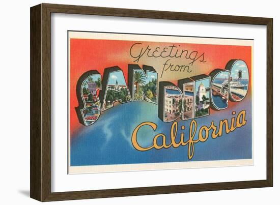 Greetings from San Diego, California-null-Framed Art Print