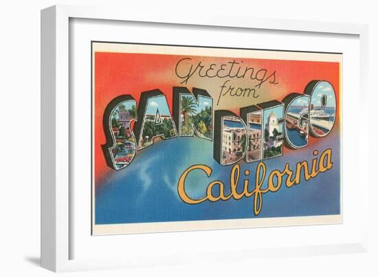 Greetings from San Diego, California-null-Framed Art Print