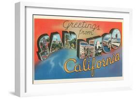 Greetings from San Diego, California-null-Framed Art Print