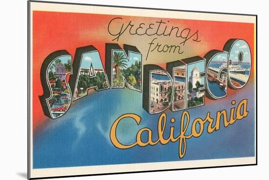 Greetings from San Diego, California-null-Mounted Art Print