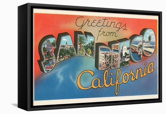 Greetings from San Diego, California-null-Framed Stretched Canvas