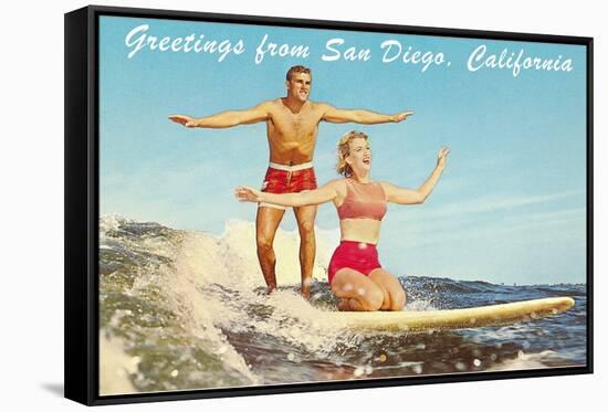 Greetings from San Diego, California-null-Framed Stretched Canvas