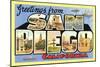 Greetings from San Diego, California-null-Mounted Art Print