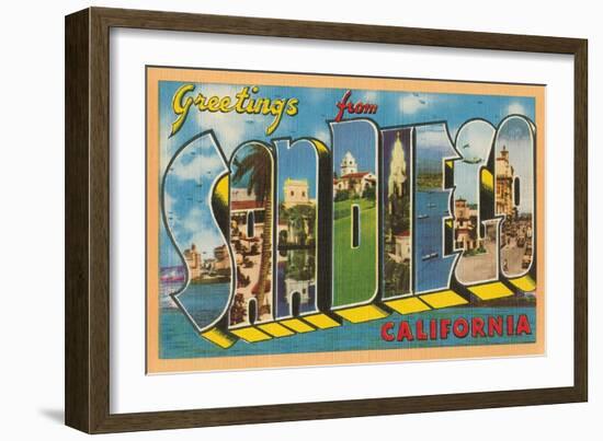 Greetings from San Diego, California-null-Framed Art Print