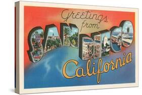 Greetings from San Diego, California-null-Stretched Canvas